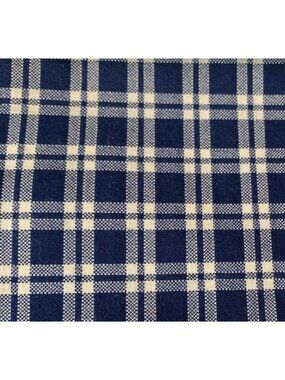 Navy & Cream Plaid Cotton Fabric 1/2 yard x 42" Quilting Sewing Crafts